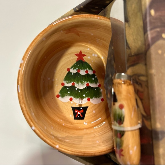 TableTops Holiday Christmas Tree Serving Bowl Dip & Spreader Set 2 Piece - Picture 9 of 9